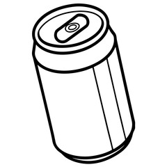 Sleek Soda Can Outline in Vector
