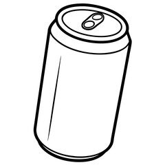 Sleek Soda Can Outline in Vector