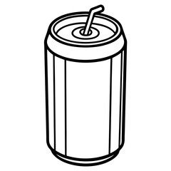 Sleek Soda Can Outline in Vector