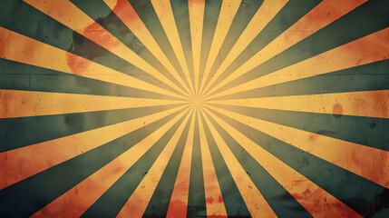 Obraz premium Vintage sunburst background with distressed texture, ideal for retro-themed designs and posters
