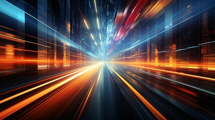 Fototapeta premium Abstract photography highlighting digital technology and speed