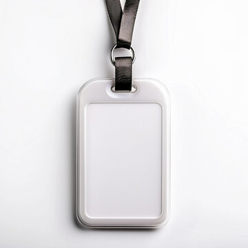 una etiqueta de identificacion de equipaje color blanco, aislado sobre fondo blanco, mockup