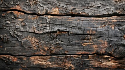 A detailed view of an old wooden surface with cracks, captured from above, showcasing a beautiful wood texture background