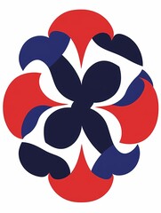 Fototapeta premium Bold Red and Royal Blue Pattern For Virtual Assistance Agency