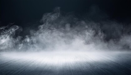 Fototapeta premium Abstract background of white color with dark gradient, smoky and smoke on the floor