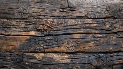 A detailed view of an old wooden surface with cracks, captured from above, showcasing a beautiful wood texture background
