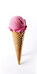 Delicious pink ice cream cone