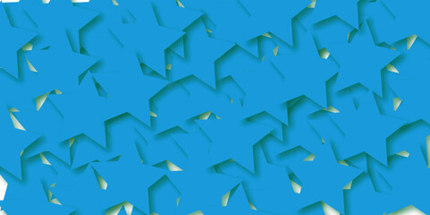 Flying sparkles on blue holiday background. Abstract, festive backdrop for projects. Classic blue.