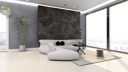 modern office lobby waiting room for company logo mockup