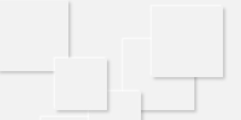 Abstract gray rectangle shape geometric line background. abstract seamless modern white and gray color technology concept geometric rectangle vector background neomorphism style poster, banner design.