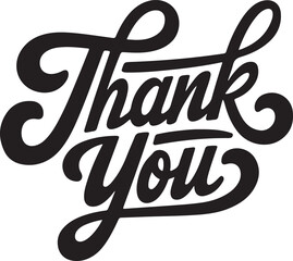 Stylish "Thank You" Lettering Design for Appreciation