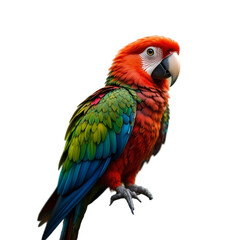 red and yellow macaw isolated on white