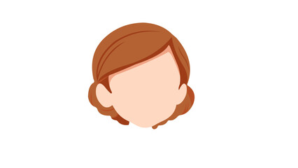 Vector Illustration of a Brown Hair Wig.
