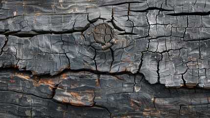 Fototapeta premium A detailed view of an old wooden surface with cracks, captured from above, showcasing a beautiful wood texture background