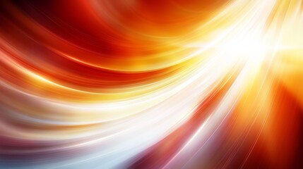 Abstract Red, Orange Flowing Light Trails With Bright Center And Smooth Waves On Diagonal