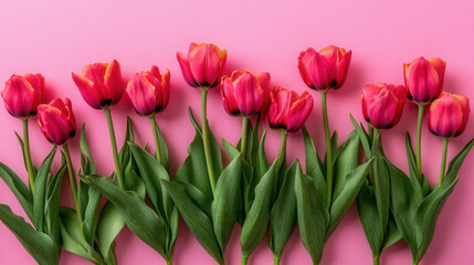 Fototapeta premium Colorful tulip flower clusters