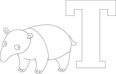 tapir next to the letter T