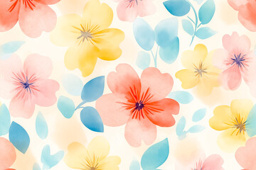 A watercolor Floral pattern with Pastel colors that will perfectly fit into your design projects.