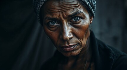 Portrait of an Elderly Woman with Wisdom and Grace