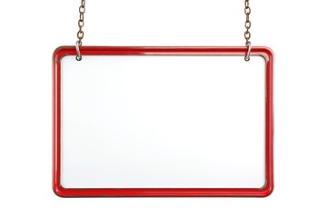 Blank White Rectangular Hanging Sign Mockup: Perfect for Branding, Advertising, and Marketing Designs. Easily customizable and adaptable for various business promotions, announcements, and signage    
