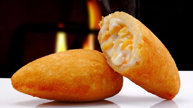 Brazilian snacks food, breaded, coxinha, kibe, esfiha