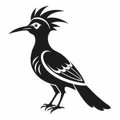 Elegant Hoopoe Bird Silhouette Vector for Branding & Graphics.