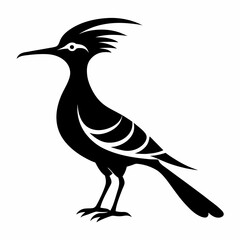 Elegant Hoopoe Bird Silhouette Vector for Branding & Graphics.