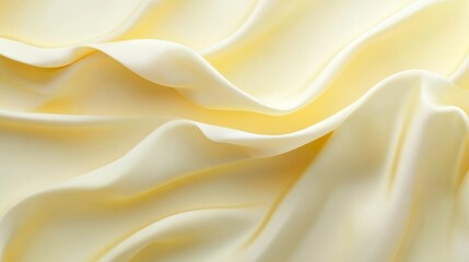 Obraz premium Soft Yellow Satin Fabric Gently Draped Creating Elegant Waves