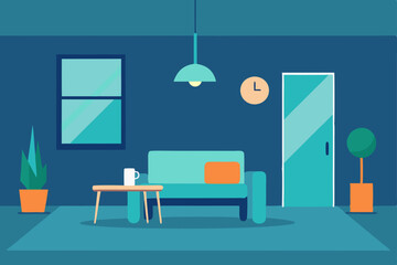 living room interior with sofa