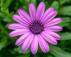 Obraz premium Close-up of a vibrant purple flower in a garden setting