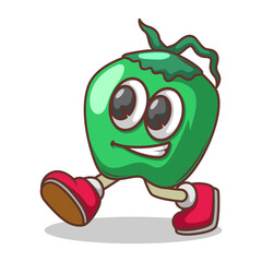 Funny doodle fruit cartoon with cute expression