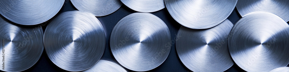 Aufkleber reflective metal discs arranged in a dynamic pattern