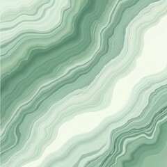 Abstract illustration features green marble background. Blended wavy lines create elegant design. Seamless pattern, light pastel colors provide calming, serene, smooth effect. Modern minimalist style