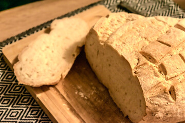 Homemade gluten free round bread, panem