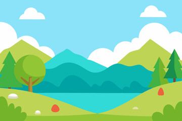 summer landscape with mountains