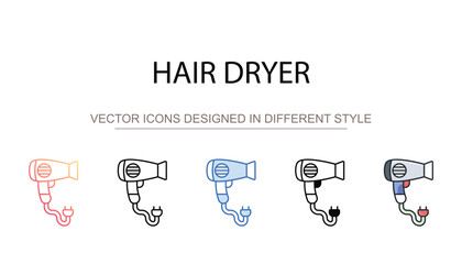 Fototapeta premium Hair Dryer icon design with white background stock illustration