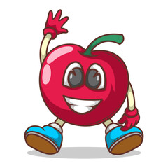 Funny doodle fruit cartoon with cute expression