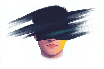 Abstract portrayal of anonymity and modern identity in digital art