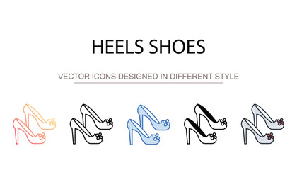 Heels Shoes icon design with white background stock illustration