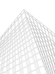 Vector Wireframe and Parametric Architecture – Futuristic Skyscrapers and Grid Structures