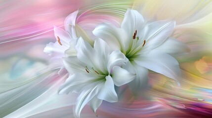 Fototapeta premium fluid abstract expressionism, blooming flowers