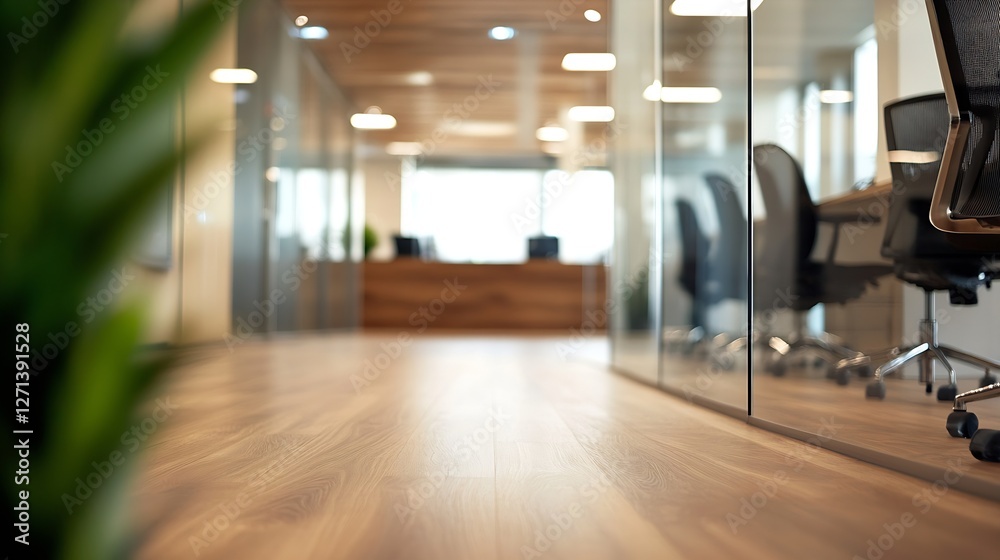 Poster modern office interior with stylish design and natural light creating a warm atmosphere : generative