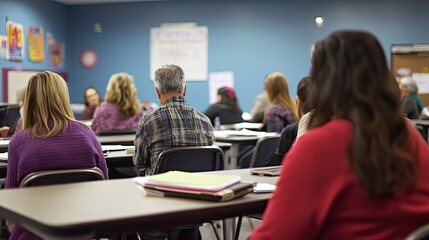 an adult education class with diverse learners.