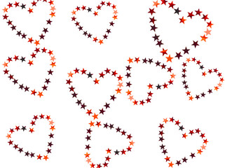 Fototapeta premium Red confetti in the shape of stars isolated on a white or transparent background. Decoration for holiday backgrounds