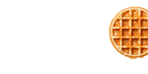 Delicious waffle transparent background food high-quality image culinary art close-up view breakfast concept