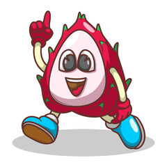 Funny doodle fruit cartoon with cute expression