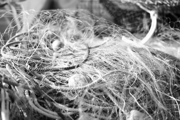 Fishing Net with Colorful Buoys
