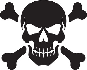 Skull and crossbones icon vector. Death symbol, danger or poison icon