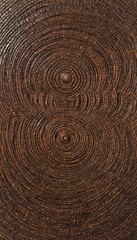 Naklejka premium A top-down view of a beautifully textured wooden surface with concentric circles formed by small wooden pieces, ideal for decor, design, or art projects focusing on nature.