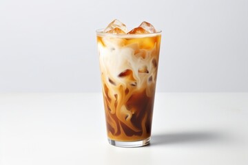 Refreshing iced coffee with milk